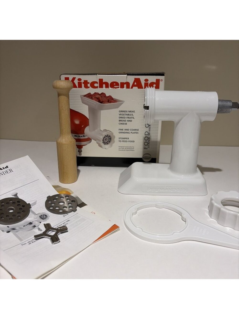 KitchenAid Food Grinder Model FGA Stand Mixer Attachment Meat Vegetables Cheese